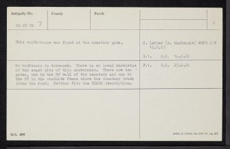 Lewis, Teampull Valtos, NB03NE 7, Ordnance Survey index card, page number 2, Verso