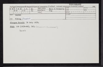 Lewis, Bhaltos, Cnip, NB03NE 15, Ordnance Survey index card, Recto