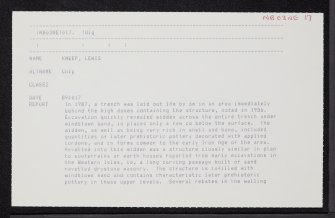 Lewis, Bhaltos, Cnip, NB03NE 17, Ordnance Survey index card, Recto