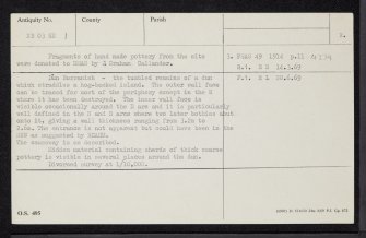 Lewis, Dun Borranish, NB03SE 1, Ordnance Survey index card, page number 2, Verso