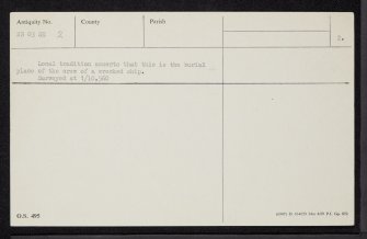 Lewis, Timsgarry, NB03SE 2, Ordnance Survey index card, page number 2, Verso