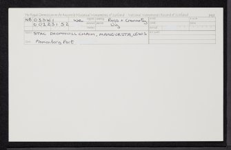 Lewis, Mangursta, Stac Dhomnuill Chaim, NB03SW 1, Ordnance Survey index card, Recto