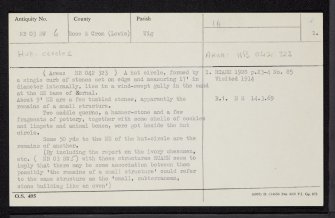 Lewis, Ardoil, NB03SW 6, Ordnance Survey index card, page number 1, Recto