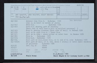 Lewis, Great Bernera, Loch Baravat, Dun Baravat, NB13NE 2, Ordnance Survey index card, Recto