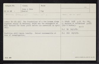 Lewis, Bearasay, NB14SW 1, Ordnance Survey index card, Recto