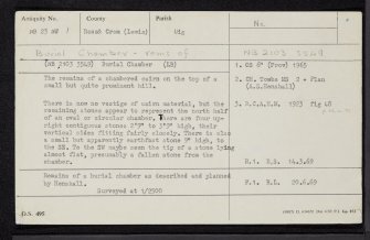 Lewis, Breasclete, NB23NW 1, Ordnance Survey index card, Recto