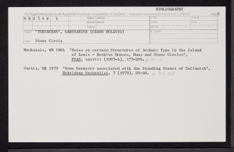 Lewis, Garynahine, 'Tursachan', NB23SW 4, Ordnance Survey index card, page number 2, Recto