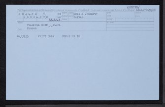 Lewis, Teampull Eoin, NB24NE 3, Ordnance Survey index card, Recto