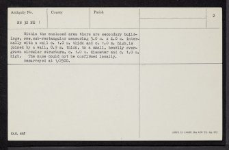 Lewis, Dun Loch An Duna, NB32NE 1, Ordnance Survey index card, page number 2, Verso