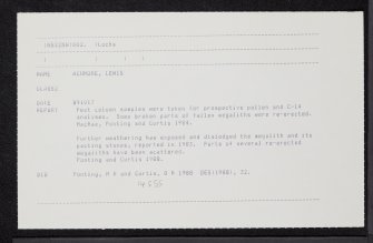 Lewis, Achmore, NB32NW 2, Ordnance Survey index card, Recto
