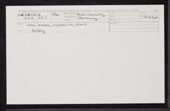 Lewis, Coll Sands, Stornoway, NB43NE 2, Ordnance Survey index card, Recto