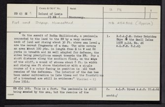 Lewis, Rudha Shilldinish, NB43SE 1, Ordnance Survey index card, page number 1, Recto
