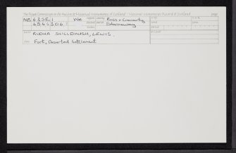Lewis, Rudha Shilldinish, NB43SE 1, Ordnance Survey index card, Recto