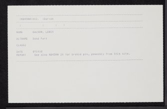 Lewis, Galson, NB45NW 2, Ordnance Survey index card, Recto