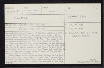 Lewis, Dun Mara, NB46SE 5, Ordnance Survey index card, page number 1, Recto