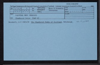 Lewis, Shulishader, Caisteal Mhic Creacail, NB53NW 1, Ordnance Survey index card, Recto