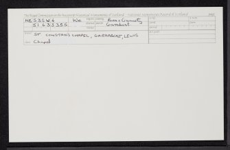 Lewis, Garrabost, St Cowstan's Chapel, NB53SW 4, Ordnance Survey index card, Recto