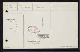 Lewis, North Tolsta, Traigh Geiraha, Caisteal A' Mhorair, NB54NW 1, Ordnance Survey index card, Recto