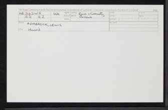 Lewis, Adabrock, NB56SW 6, Ordnance Survey index card, Recto