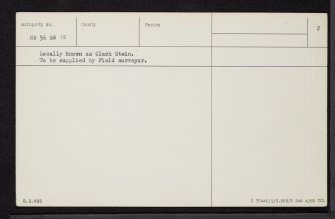 Lewis, Ness, Clach Stein, NB56SW 12, Ordnance Survey index card, page number 2, Verso