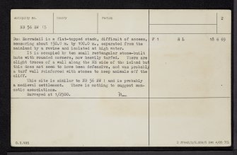 Lewis, Dun Eorradail, NB56SW 13, Ordnance Survey index card, page number 2, Verso