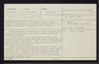 Achiltibuie, NC00NW 2, Ordnance Survey index card, page number 1, Recto