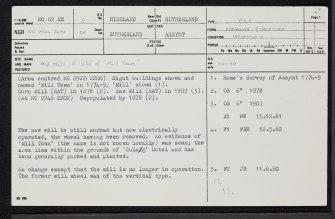 Culaig Hotel, NC02SE 2, Ordnance Survey index card, page number 1, Recto