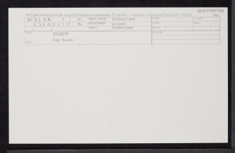 Culkein, Ice Houses, NC03SW 7, Ordnance Survey index card, Recto