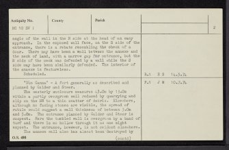 Dun Canna, NC10SW 1, Ordnance Survey index card, page number 2, Verso