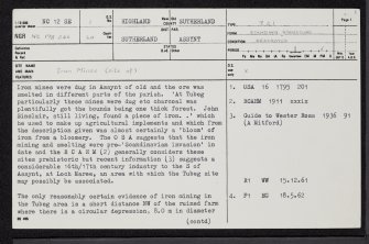 Tubeg, NC12SE 1, Ordnance Survey index card, page number 1, Recto