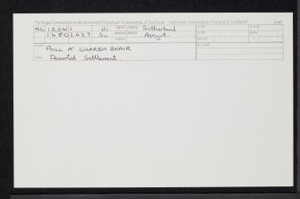 Poll A Gharbh Bhair, NC12SW 1, Ordnance Survey index card, Recto