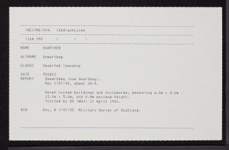 Duartbeg, NC13NE 4, Ordnance Survey index card, Recto
