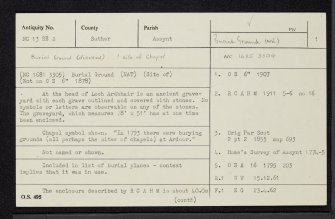 Loch Ardbhair, NC13SE 2, Ordnance Survey index card, page number 1, Recto