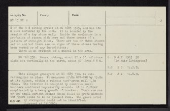 Loch Ardbhair, NC13SE 2, Ordnance Survey index card, page number 2, Verso