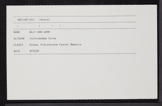 Creag Nan Uamh, NC21NE 1, Ordnance Survey index card, Recto