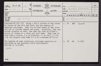 Allt Nam Uamh, NC21NE 2, Ordnance Survey index card, page number 1, Recto