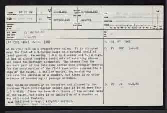 Loynemore, NC21SE 4, Ordnance Survey index card, page number 1, Recto