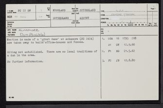 Achamore, NC22SW 7, Ordnance Survey index card, page number 1, Recto