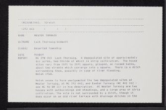 Wester Turnaig, NC30SE 2, Ordnance Survey index card, Recto