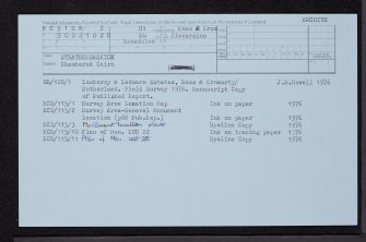 Strathseasgaich, NC31SW 2, Ordnance Survey index card, Recto