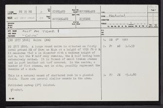 Allt An Tighe, NC35NE 2, Ordnance Survey index card, page number 1, Recto