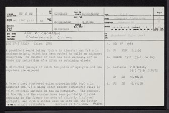 Ach A'Chorrain, NC36SE 1, Ordnance Survey index card, page number 1, Recto