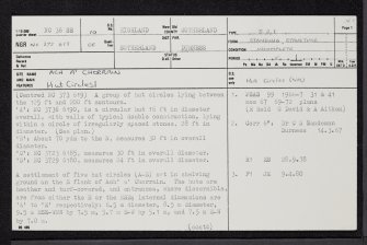 Ach A' Chorrain, NC36SE 10, Ordnance Survey index card, page number 1, Recto