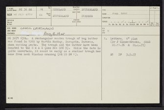 Cnoc Leathann, NC36SE 14, Ordnance Survey index card, page number 1, Recto