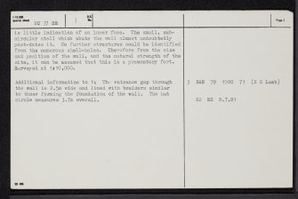 Eilean Nan Caorach, NC37SE 1, Ordnance Survey index card, page number 2, Verso