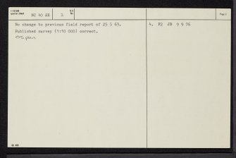 Achness, NC40SE 2, Ordnance Survey index card, page number 2, Verso