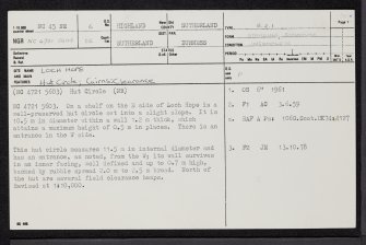 Loch Hope, NC45NE 6, Ordnance Survey index card, page number 1, Recto