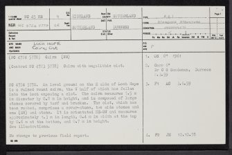 Loch Hope, NC45NE 9, Ordnance Survey index card, page number 1, Recto