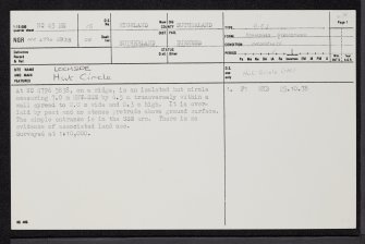 Lochside, NC45NE 15, Ordnance Survey index card, page number 1, Recto