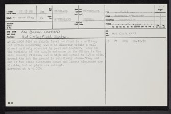 Am Breac Leathad, NC45NE 20, Ordnance Survey index card, page number 1, Recto